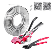 Steel Banding Strapping Kit Heavy Duty Banding Sealer Tool with 200 ft Binding Straps Manual Pallet Packaging Strapping Kit for Warehouse