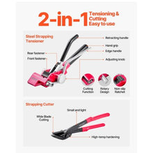 Steel Banding Strapping Kit Heavy Duty Banding Sealer Tool with 200 ft Binding Straps Manual Pallet Packaging Strapping Kit for Warehouse