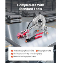 Heavy Duty Banding Sealer Tool with 400 ft Binding Straps Manual Pallet Packaging Strapping Kit for Warehouse Industrial Bundling