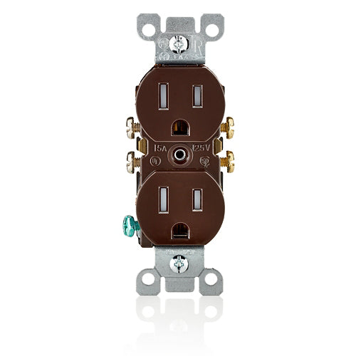 T5320 15 Amp Tamper-Resistant Duplex Outlet/Receptacle, Grounding, Brown