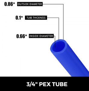 3/4" x 300ft PEX Tubing Oxygen Barrier PEX-B Radiant Floor Heat Pipe Blue PEX300FT34IN-HB