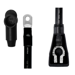 3/8" 4/0 AWG Lug with Boot and Negative Post Black Battery Cable Assemblies