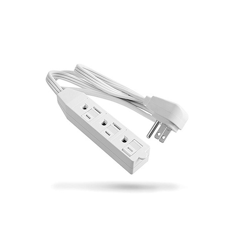 12FT 13A 3 Outlet Indoor Extension Cord Flat Plug End 400805 (Pack Of 25)