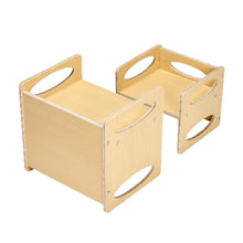 Adjustable Montessori Table and Chair Set for Toddlers (Natural)
