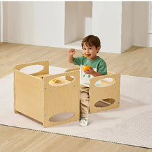 Adjustable Montessori Table and Chair Set for Toddlers (Natural)