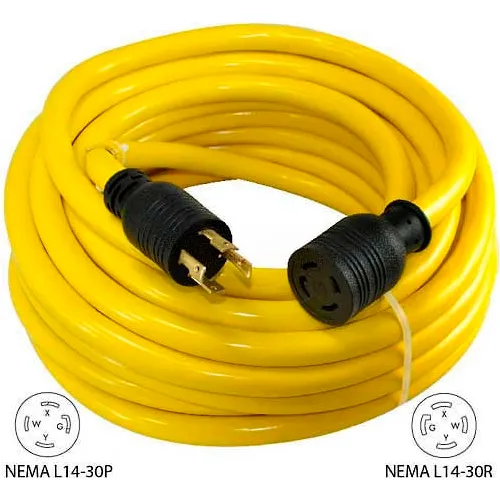 Generator Power/Extension Cord with NEMA L14-30P to L14-30R M1169574