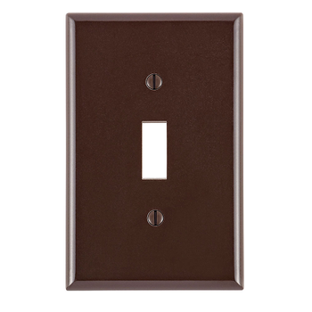 1-Gang Toggle Device Switch Wallplate, Thermoset Brown Leviton 80501