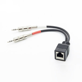 RJ45 Female to Dual 3.5mm Stereo Male Cable Adapter PCM-AXC-19