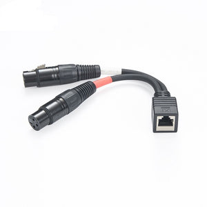 Axia Adapter Cable 20cm dual XLR Female to RJ45 Female PCM-AXC-10