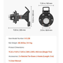 Shipping Container Wheels 6-Lug Wheels Kit Heavy Duty Shipping Container Axle with Ratchet Tie Down-Moves 20 ft - 40 ft Secure Transport for Dock