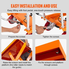 Hydraulic Lift Table Cart 1100lbs Capacity Manual Single Scissor Lift Table with 4 Wheels and Non-slip Pad Hydraulic Scissor Cart for Material Handling