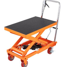 Hydraulic Lift Table Cart 1100lbs Capacity Manual Single Scissor Lift Table with 4 Wheels and Non-slip Pad Hydraulic Scissor Cart for Material Handling