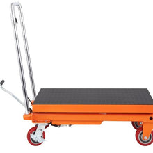 Hydraulic Lift Table Cart 1100lbs Capacity Manual Single Scissor Lift Table with 4 Wheels and Non-slip Pad Hydraulic Scissor Cart for Material Handling
