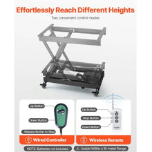 Electric Lift Table 330 lbs Capacity Single Scissor Lift Table 8 - 28 in Height Adjustable Lifting Platform Coffee Table lift with 4 Wheels