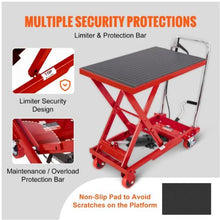 Hydraulic Lift Table Cart 500lbs Capacity Manual Single Scissor Lift Table with 4 Wheels and Non-slip Pad Hydraulic Scissor Cart for Material Handling