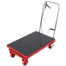 Hydraulic Lift Table Cart 500lbs Capacity Manual Single Scissor Lift Table with 4 Wheels and Non-slip Pad Hydraulic Scissor Cart for Material Handling