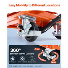 Hydraulic Lift Table 500 lbs Capacity Double Scissor Lift Table Cart with 4 Wheels and Non-slip Pad Manual Hydraulic Lifting Cart for Material Handling
