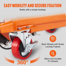 Hydraulic Lift Table Cart 500lbs Capacity Manual Single Scissor Lift Table with 4 Wheels and Non-slip Pad Hydraulic Scissor Cart for Material Handling Orange