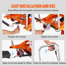 Hydraulic Lift Table Cart 500lbs Capacity Manual Single Scissor Lift Table with 4 Wheels and Non-slip Pad Hydraulic Scissor Cart for Material Handling Orange