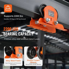 Electric Hoist Manual Trolley Push Beam Trolley with Dual Wheels 2.68"-4.33" Adjustable Beam Flange Width for Straight Curved I Beam