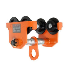 Manual Trolley 2200 lbs/1 Ton Load Capacity Push Beam Trolley with Dual Wheels Adjustable for I-Beam Flange Width 2.5" to 8" Heavy Duty Alloy Steel Garage Hoist for Straight Curved I Beam