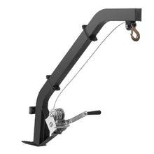 Tree Mounted Deer Hoist 353 lbs Load Capacity Hunting Game Hoist Winch Lift with Ratchet Strap Heavy Duty Deer Hanger for Skinning Black