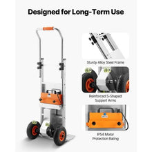 Electric Stair Climbing Dolly 440lbs Electric Stair Climbing Hand Trucks with 157.5in Rope & Extendable Handle Heavy Duty Stair Climber for Warehouse Logistics