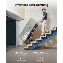 Electric Stair Climbing Dolly 880lbs Electric Stair Climbing Hand Trucks with 157.5in Rope & Extendable Handle Heavy Duty Stair Climber for Warehouse Logistics Black