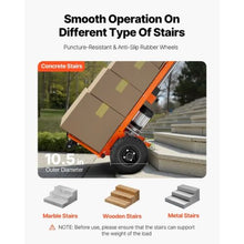 Electric Stair Climbing Dolly 880lbs Electric Stair Climbing Hand Trucks with 157.5in Rope & Extendable Handle Heavy Duty Stair Climber for Warehouse Logistics Orange