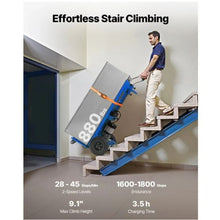 Electric Stair Climbing Dolly 880lbs Electric Stair Climbing Hand Trucks with 157.5in Rope & Extendable Handle Heavy Duty Stair Climber for Warehouse Logistics Blue
