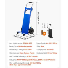 Electric Stair Climbing Dolly 880lbs Electric Stair Climbing Hand Trucks with 157.5in Rope & Extendable Handle Heavy Duty Stair Climber for Warehouse Logistics Blue
