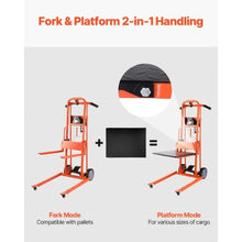 Material Lift Winch Stacker 330lbs Capacity Pallet Truck Dolly 42.9in Max Lifting Height Manual Winch Stacker Multifunctional Manual Pallet Truck Stacker with Swivel Casters