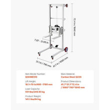 Material Lift Winch Stacker 551 lbs Capacity Pallet Truck Dolly 70 in Max Lifting Height Manual Winch Stacker Multifunctional Manual Pallet Truck Stacker