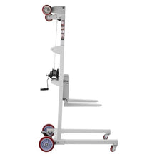 Material Lift Winch Stacker 551 lbs Capacity Pallet Truck Dolly 70 in Max Lifting Height Manual Winch Stacker Multifunctional Manual Pallet Truck Stacker