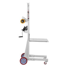 Material Lift Winch Stacker 400 lbs Capacity Pallet Truck Dolly 51.1 in Max Lifting Height Manual Winch Stacker Multifunctional Manual Pallet Truck Stacker with Wheels