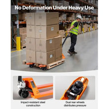 Pallet Jack 6600 lbs Load Capacity Manual Pallet Truck with 48L x 27W Inch Forks for Material Handling 3.35-7.1 Inch Fork Lift Height Range