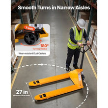 Pallet Jack 5500 lbs Load Capacity Manual Pallet Truck with 48L x 27W Inch Forks for Material Handling 3.35-7.1 Inch Fork Lift Height Range