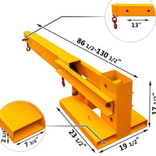 Forklift Mobile Crane 6000lbs/3T Capacity Forklift Crane Attachment 2 Hooks Forklift Lifting Hoist with Truss Jib Boom Forklift Boom Attachment Towing Handling Equipment