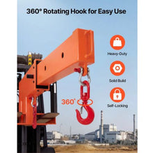 Forklift Jib Boom Crane 5500 lbs Capacity Forklift Mobile Crane Lifting Hoist with 2 Hooks Manual Telescopic 47.2-73.5 in Boom Attachment Towing Handling Equipment