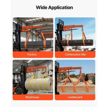 Forklift Jib Boom Crane 5500 lbs Capacity Forklift Mobile Crane Lifting Hoist with 2 Hooks Manual Telescopic 47.2-73.5 in Boom Attachment Towing Handling Equipment