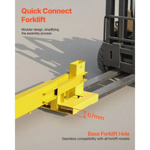 Forklift Jib Boom Crane 6000lbs Capacity Manual Telescoping Boom Extends Up to 56.1 inches Forklift Mobile Crane with 2 Hooks Adjustable Forklift Crane Attachment