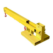 Forklift Jib Boom Crane 6000lbs Capacity Manual Telescoping Boom Extends Up to 56.1 inches Forklift Mobile Crane with 2 Hooks Adjustable Forklift Crane Attachment