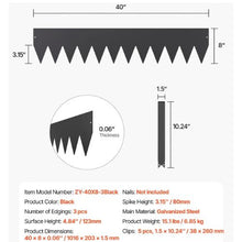40 x 8 Inch Rust-Resistant Garden Edging Border Steel Landscape Edging ZY-40X8-3Black (Pack of 3)