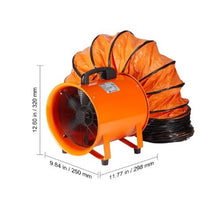 10 Inch Portable Ventilator Fan with 33ft Ducting Hose