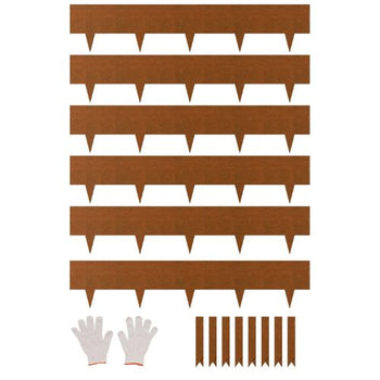 40 x 8 Inch Rust-Resistant Garden Edging Border Steel Landscape Edging J40X8in-6 (Pack of 6)