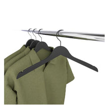 17 Inch Long Flat Wooden Blouse & Dress Hangers Black WH1761NCB (Pack of 50)