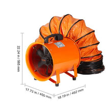 16 Inch 3348RPM Speed Portable Ventilator Fan with 33ft Ducting Hose