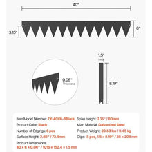 40 x 6 Inch Black Rust-Resistant Garden Edging Border Steel Landscape Edging ZY-40X6-6Black (Pack of 6)