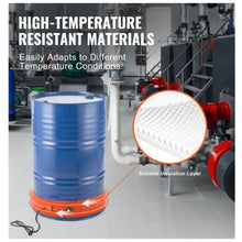 Metal Drum Heater 1200 Watt 5 inch Width Pail Heating Band for 55 Gallon Barrel 86-302℉ Adjustable Thermostat High Efficiency Silicone Grease Keg Heater