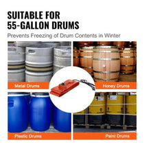 Metal Drum Heater 1200 Watt 5 inch Width Pail Heating Band for 55 Gallon Barrel 86-302℉ Adjustable Thermostat High Efficiency Silicone Grease Keg Heater